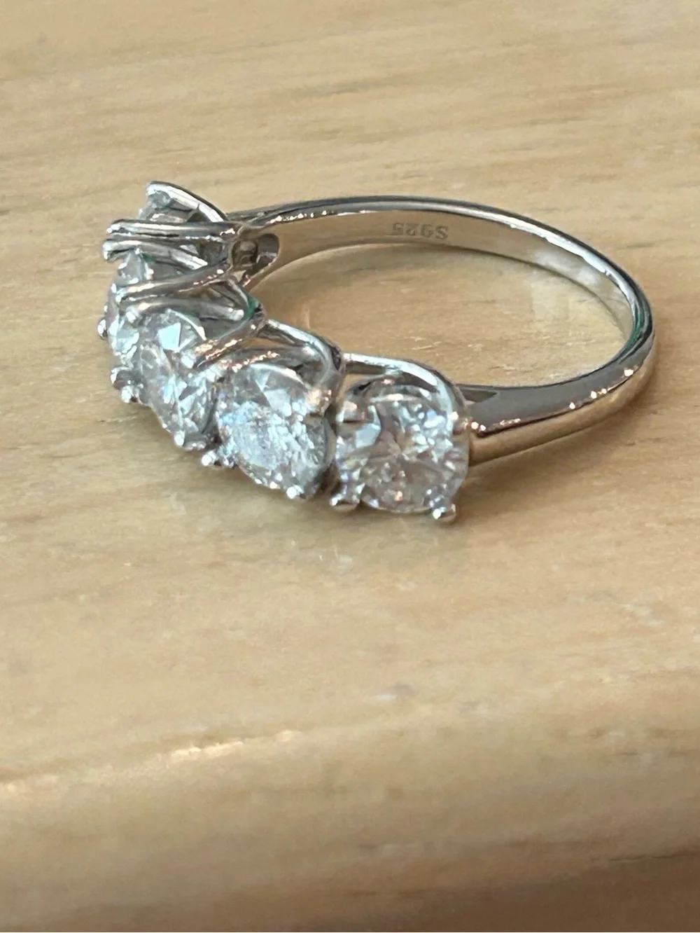 NEW! Silver 925 2.5ct Diamond Ring Size 5.5